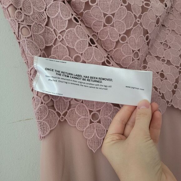 JS Collections Laura A-Line Tea Length Dress Pale Mauve 6 NWT - Picture 4 of 14